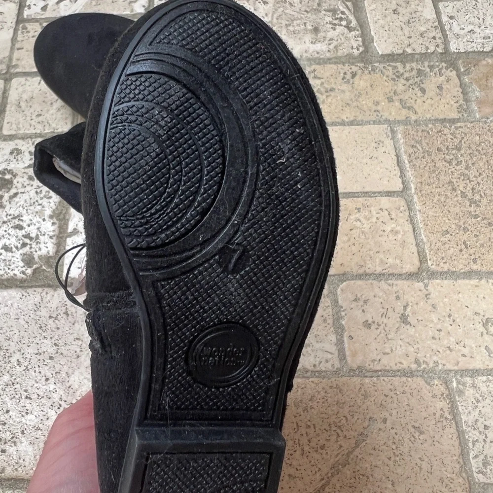 NWT Wonder Nation Toddler Girl Size 7 Black Fancy Short Faux Suede Booties